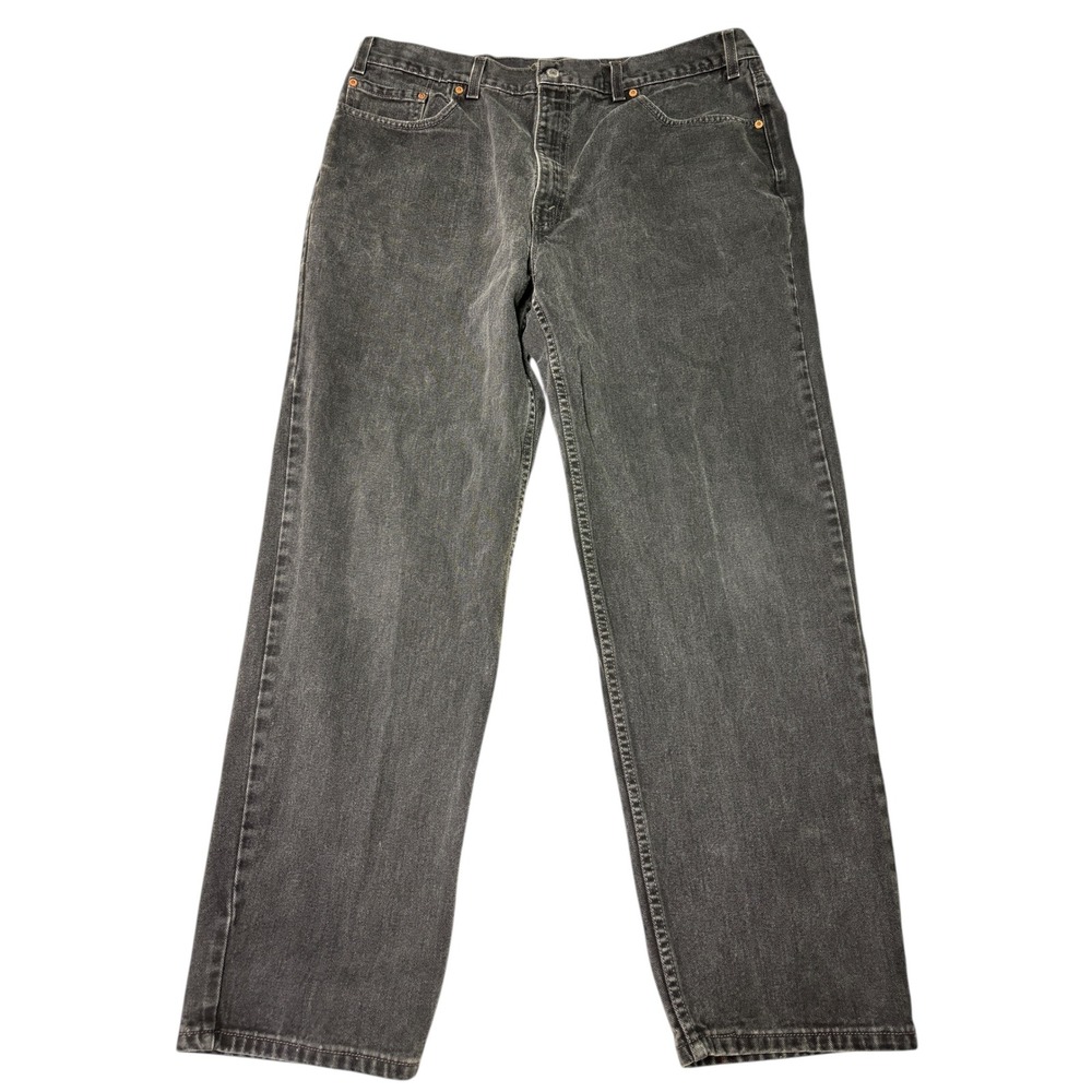 Vintage Levi Strauss 550 Mens Jeans Black Denim Relaxed Fit Size 42x32 July 2000 - Picture 1 of 15